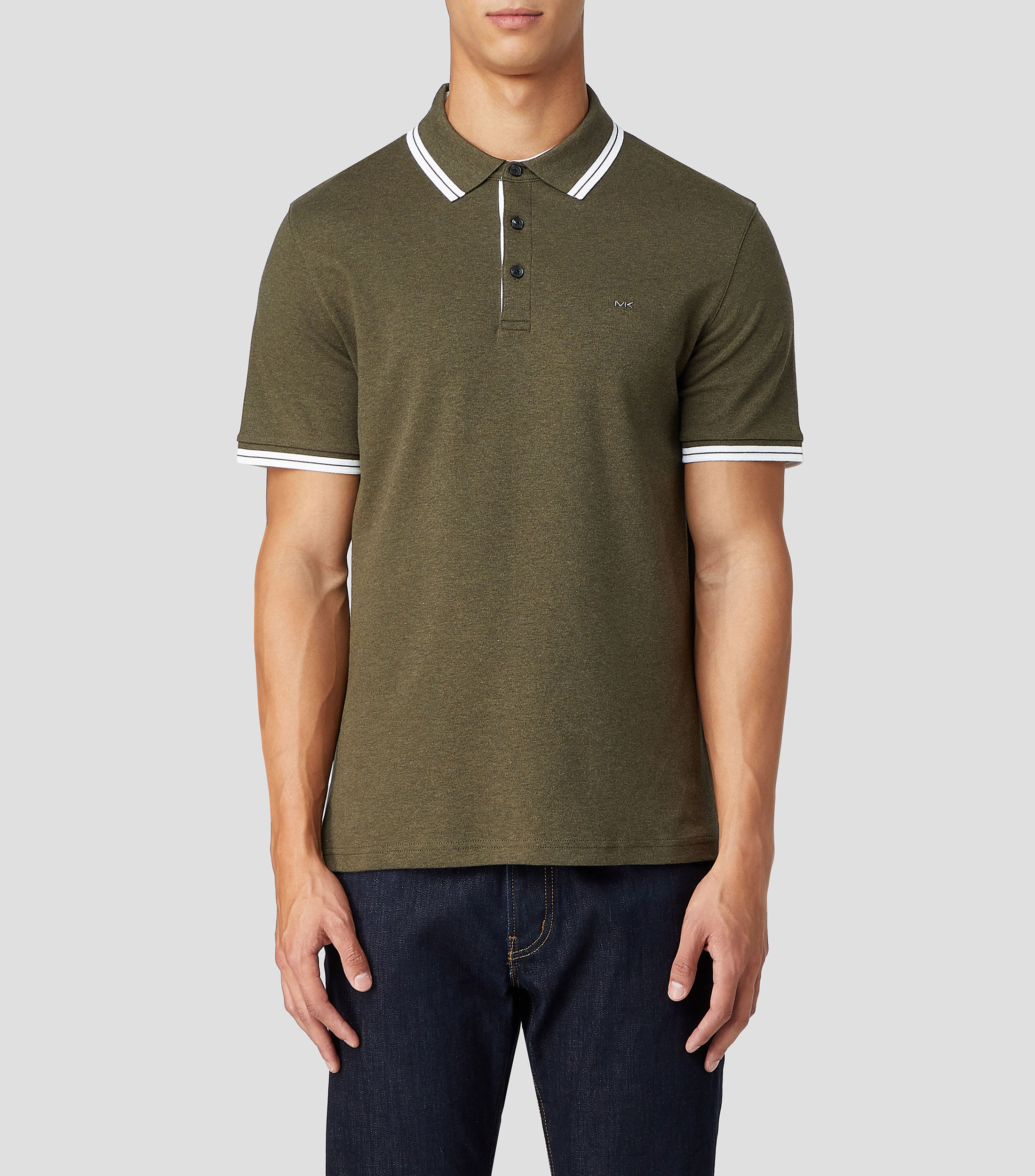 Playera tipo polo lisa de manga corta Hombre